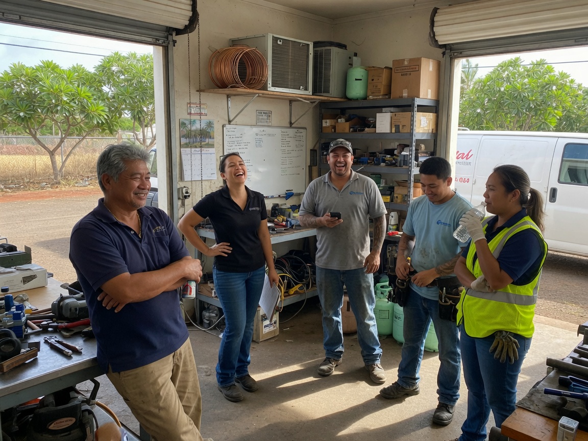 The Ewa Beach Kona Breeze HVAC team at work in Ewa Beach